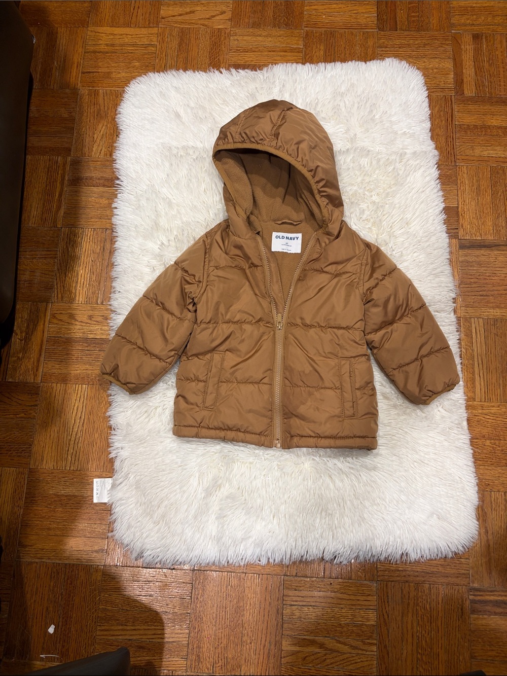 Old Navy Toddler Hooded Puffer Jacket - Camel Brown